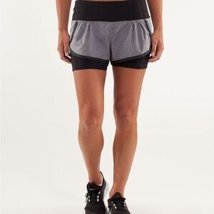 Lululemon Athletica Black and Gray Women's Running Shorts